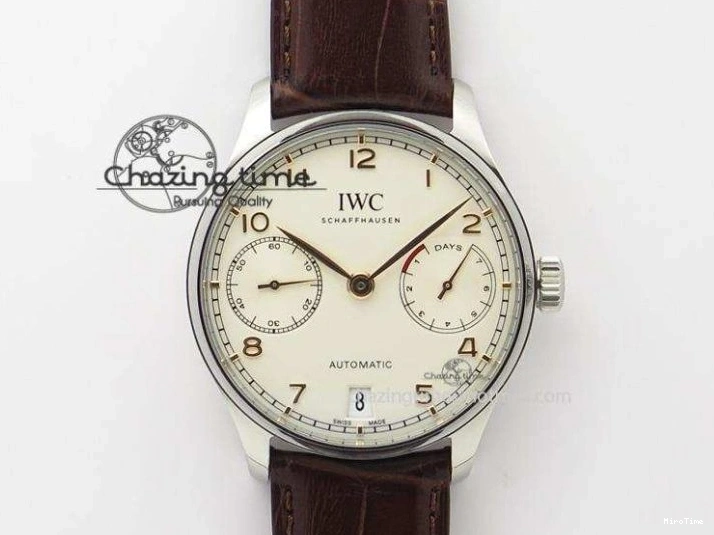 MIROTIME 0127 Lightweight Portuguese Tourbillon IW504602 SS ZF Best Edition Gray Dial on Brown Leather Strap 7177